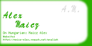 alex maicz business card